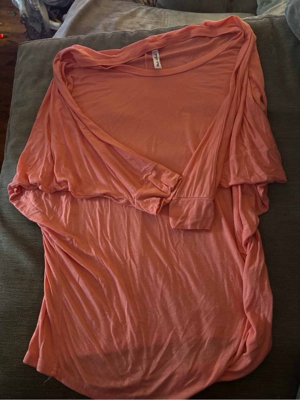 White Mark Coral Long Sleeve Draped-Top